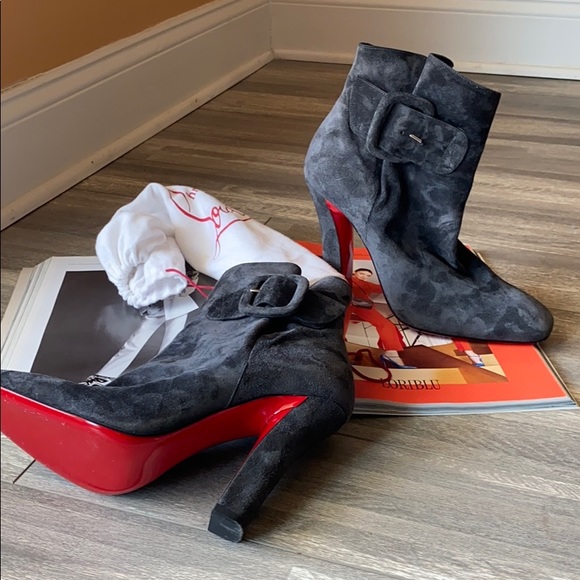 Christian Louboutin Shoes - Authentic Louboutin Grey Suede Boots